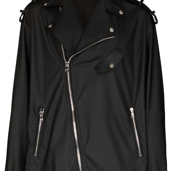 New Balmain logo-print oversized biker jacket